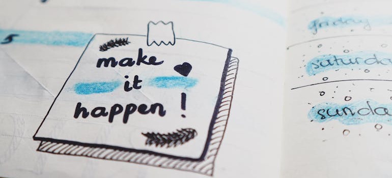 A piece of paper given by BR Moving with make it happen