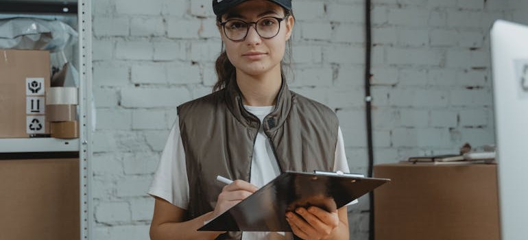 A mover going over a list