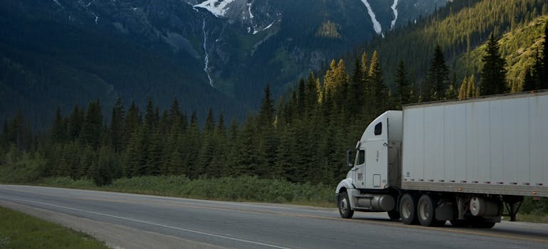 A BR Moving truck on the road