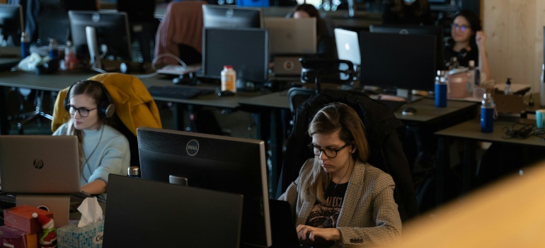 People working in an office