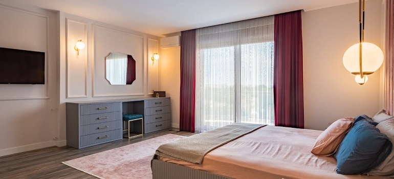 personal items and furniture in a room