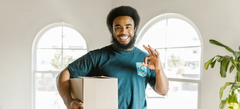 mover holding a box
