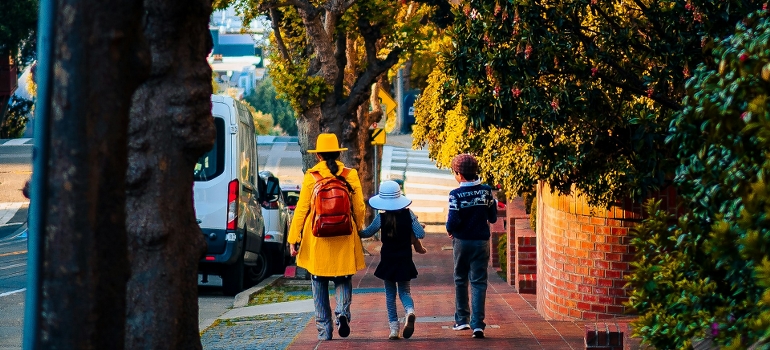 walking to school after moving to Media